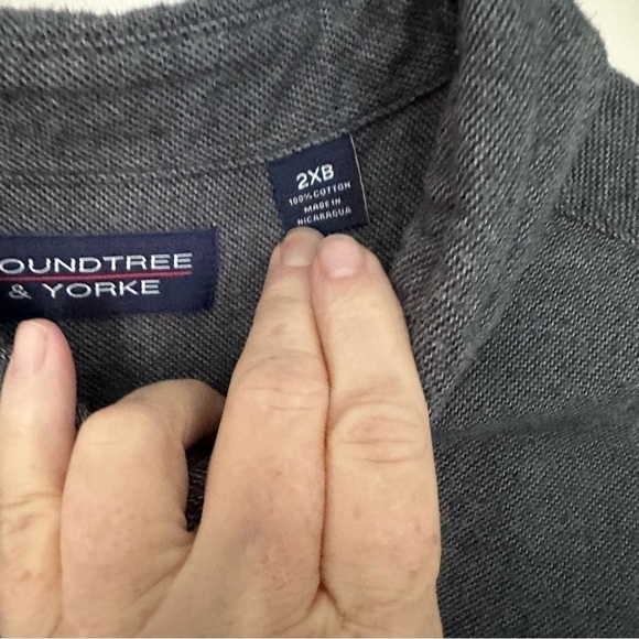 Roundtree Yorke Shirt Cotton Flannel Button Down Gray Monochrome Sz 2XB - Picture 4 of 12